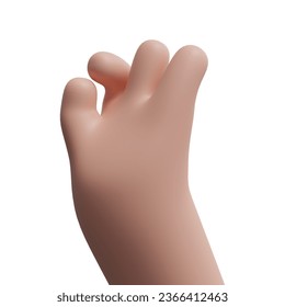 3D rendering of a stylized hand in the pose "Okay". The fingers are connected to form a symbol, gesture of agreement, approval, confirmation. Gesticulation of a 3D cartoon hand.