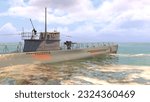 3D rendering of the submarine