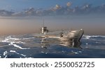 3D rendering of the submarine