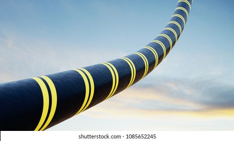 3d rendering of a submarine cable before installation