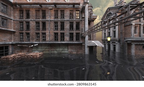 3D rendering of the submerged city