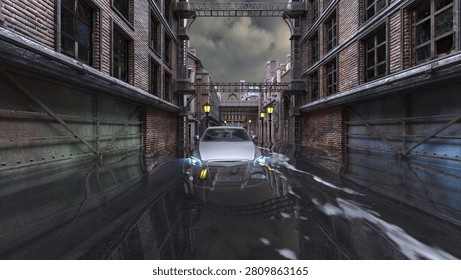 3D rendering of the submerged city