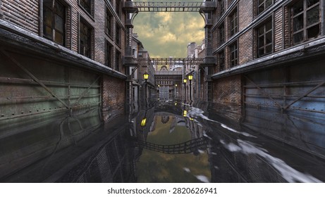 3D rendering of the submerged city