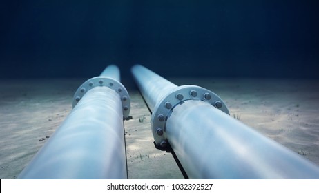 3d rendering of subsea pipelines on the seabed