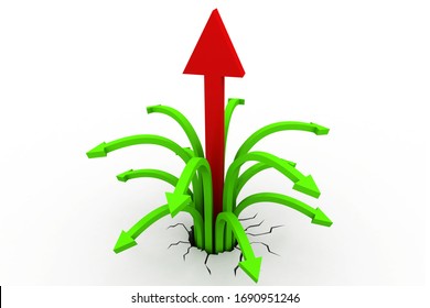 3d rendering of Success arrow