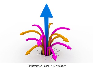 3d rendering of Success arrow