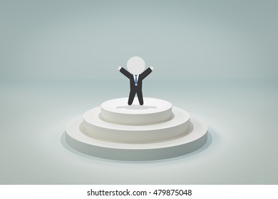 3d rendering of success concept