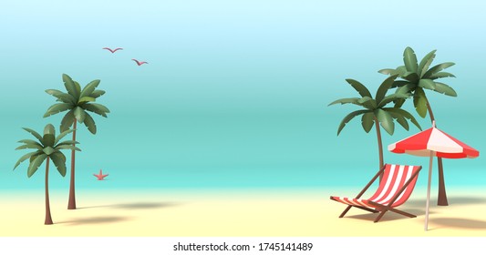 3d Rendering Summer Vacation Relax Stock Illustration 1745141489 ...