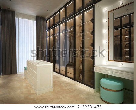 3d rendering of Superb and Pretentious Walk In Closet Interior Design 