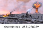 3D rendering of the surface to air guided missile