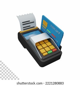 3d rendering swipe machine isolated useful for business, company, economy, corporate and finance
