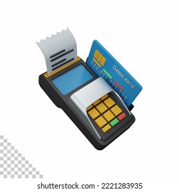 3d rendering swipe machine isolated useful for business, company, economy, corporate and finance