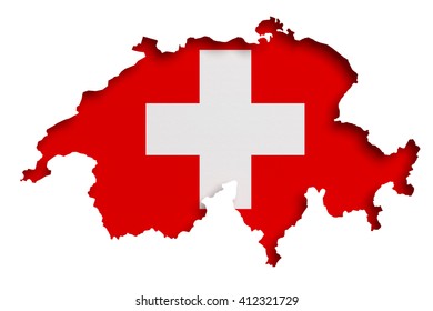 Switzerland Border Silhouette National Flag Isolated Stock Illustration ...