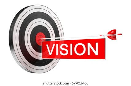 3D rendering target black white and red target with arrows on white background