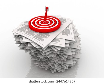 3d rendering target in documents concept