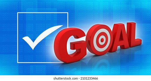 3d rendering target goal concept
