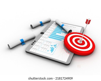 3d rendering target on tablet