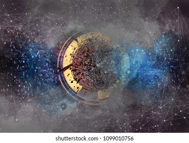 3D rendering of technology background