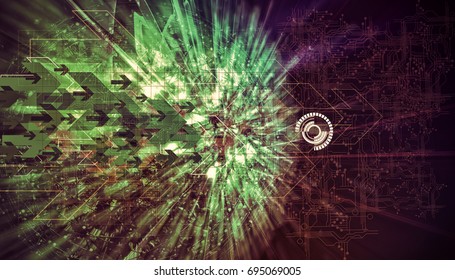3D rendering of technology background