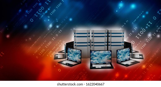 3d Rendering Technology Computer Network Stock Illustration 1622040667 ...