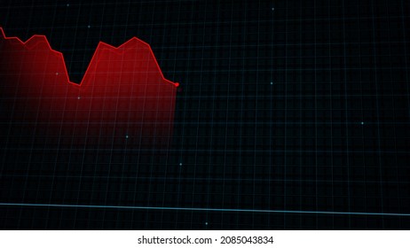 3D rendering of a tech-style digital income line graph against a high-tech grid background. Concept for presentations, advertising and showing profitability and statistics