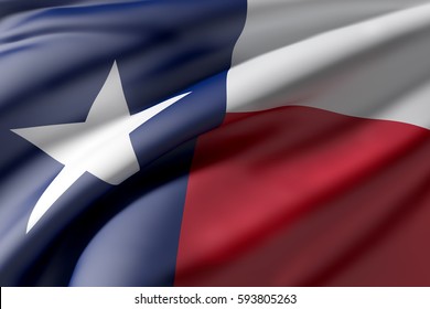 3d rendering of a Texas State flag waving