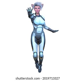 3D Rendering Of Therianthropy Woman