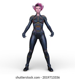 3D Rendering Of Therianthropy Woman