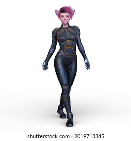 3D Rendering Of Therianthropy Woman