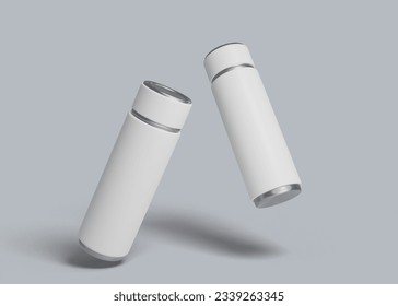 3D Rendering Thermos stainless steel mockup
