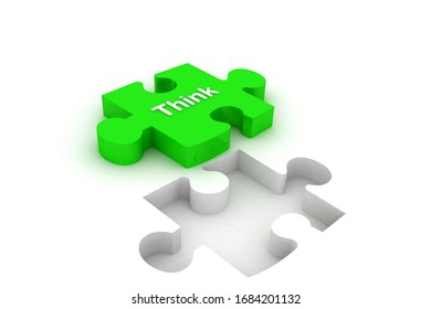 3d rendering of Think puzzle