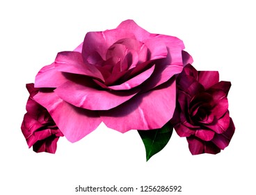 3D rendering three pink