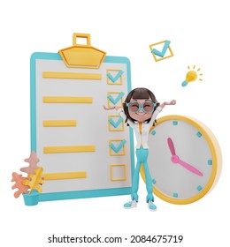 3D rendering of time management illustration