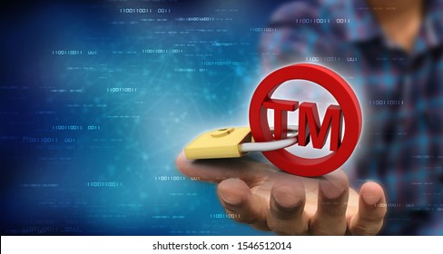 3d Rendering Tm Trade Mark Sign Security Concept