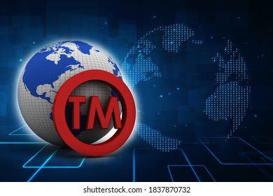 3d Rendering Tm Trade Mark Sign Concept