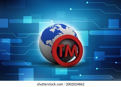 3d Rendering Tm Trade Mark Sign Concept
