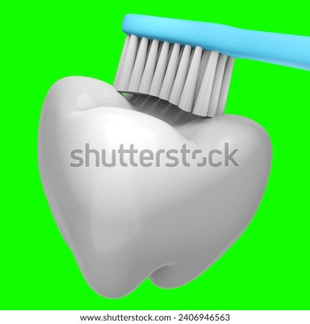 3d rendering of a toothbrush brushing teeth