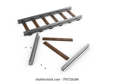 3d Rendering Train Track Disappearing Into Stock Illustration 795726184 ...