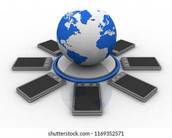 3d rendering Transmitter mobile network
