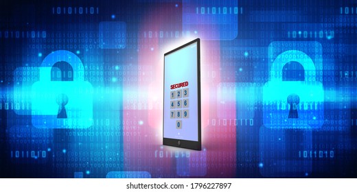 3d rendering Transmitter mobile wi-fi with lock