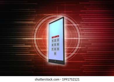 3d rendering Transmitter mobile wifi with lock
