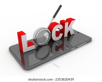 3d rendering Transmitter mobile wifi with lock