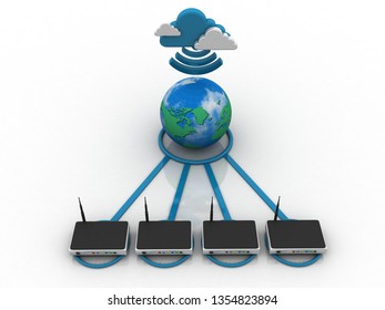 3d rendering Transmitter WiFi