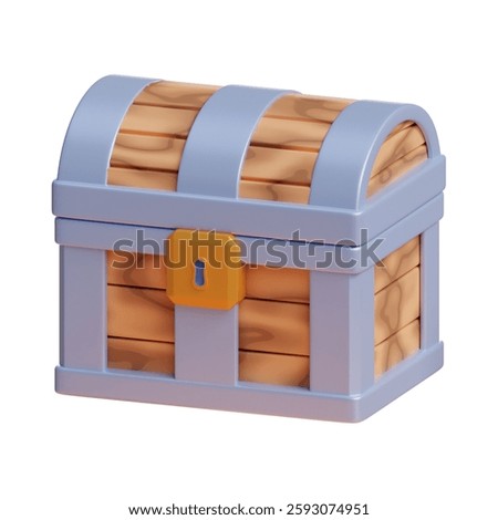 3d rendering of treasure chest game asset icon isolated on white background