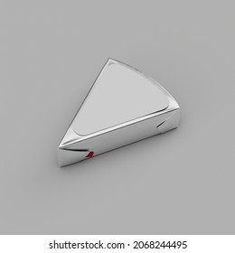 3D rendering of triangular cheese portion isolated 3D illustration