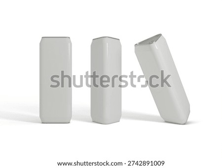 3D Rendering Triangular Soda Can Mockup