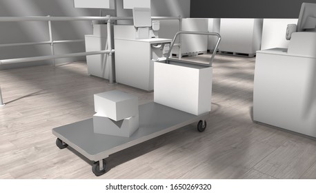 3d Rendering Trolley Wrap Mock Up