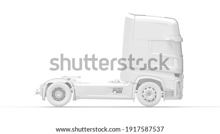 3D rendering of a truck lorry computer model without trailer isolated in white background.