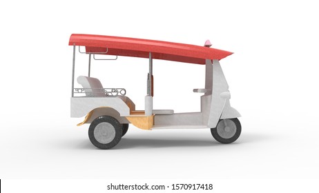 3d Rendering Of A Tuk Tuk Isolated In A Studio Background