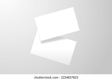 3D rendering of the two blank white business cards is isolated in the air with minimal grey background, for brand identity mockup or invitation flyer presentation. - Powered by Shutterstock